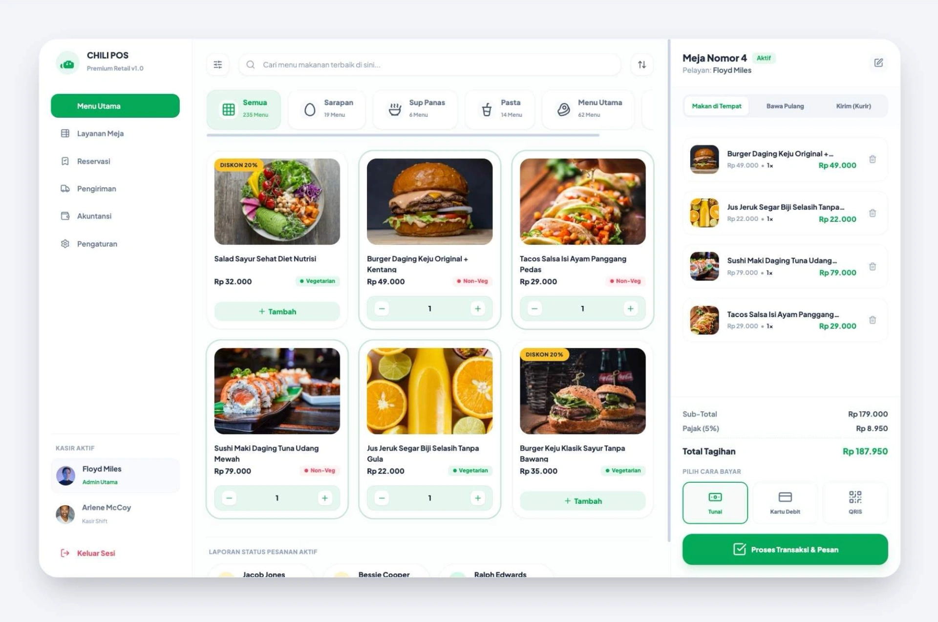 Contoh aplikasi kasir restoran